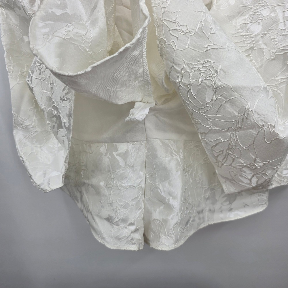 Lulus Radiant Flair Ivory Floral Jacquard Bustier Skort Romper Size Small - Picture 9 of 9